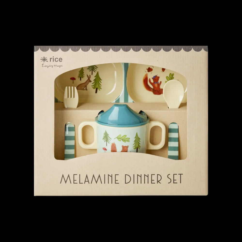 Rice Babyservise i gaveeske, Blå skogmotiv, Online