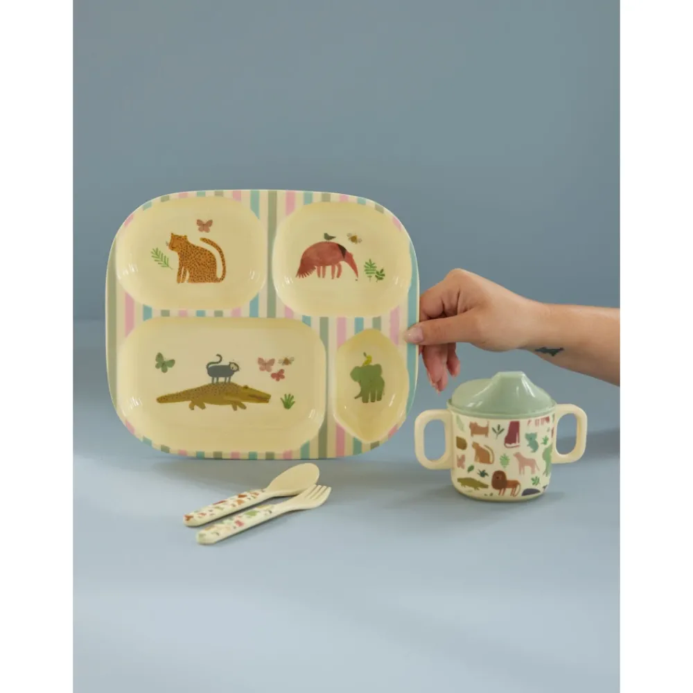 Rice Babyservise i gaveeske, Jungelmotiv, Hot