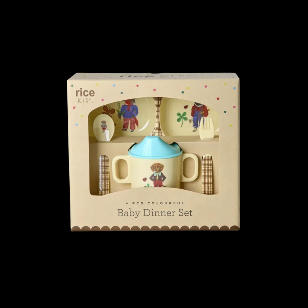 Rice Babyservise i gaveeske, Nathalie Lété-design, Brun, New