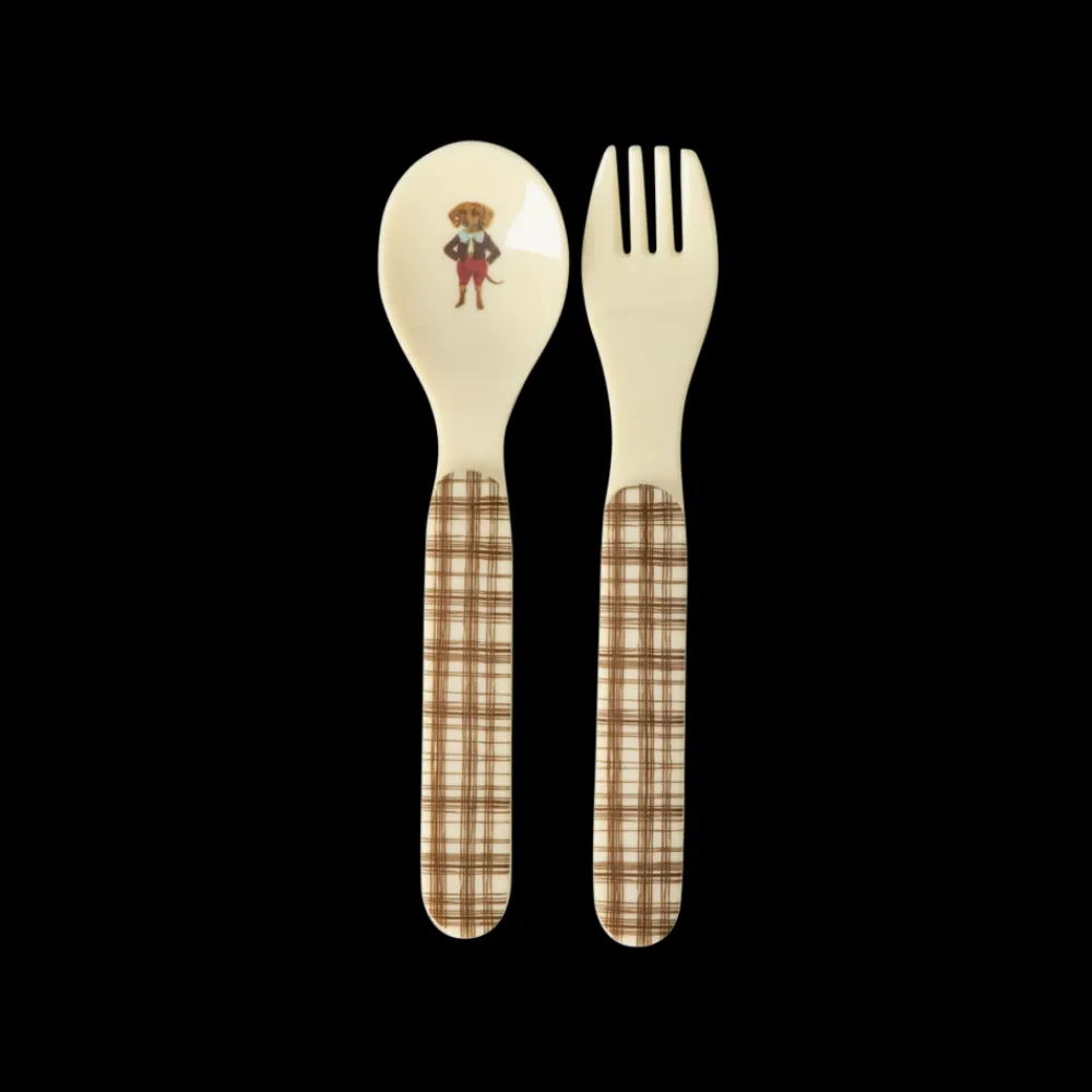 Rice Babyservise i gaveeske, Nathalie Lété-design, Brun, New