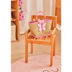 Rice Barnebag med sommerfuglmotiv, Rosa, Discount