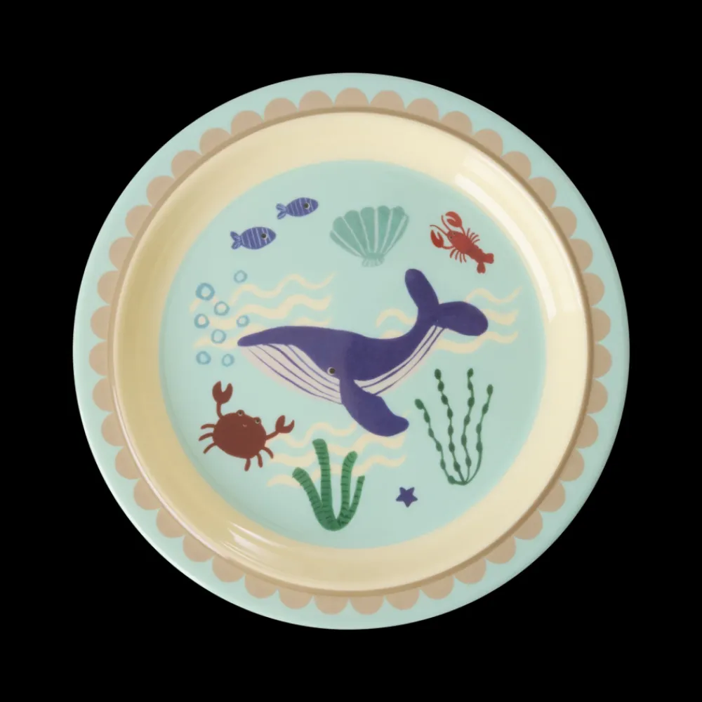 Rice Barnetallerken, Blått havmotiv, Online