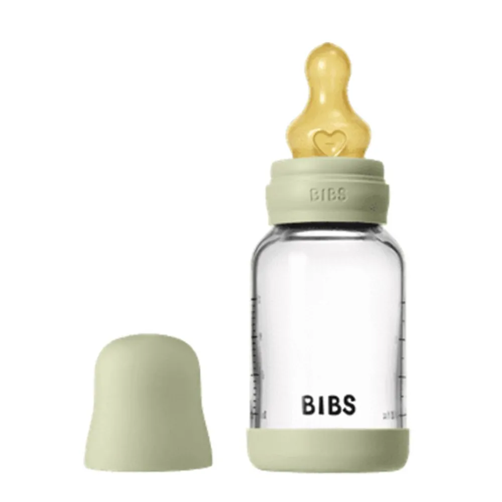 BIBS Glassflaske, Latex, 120 ml, Slow Flow, Sage Clearance