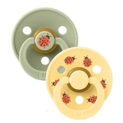 BIBS Smokk,  2 pk, Ladybug, Latex Size 3, Sage Mix New