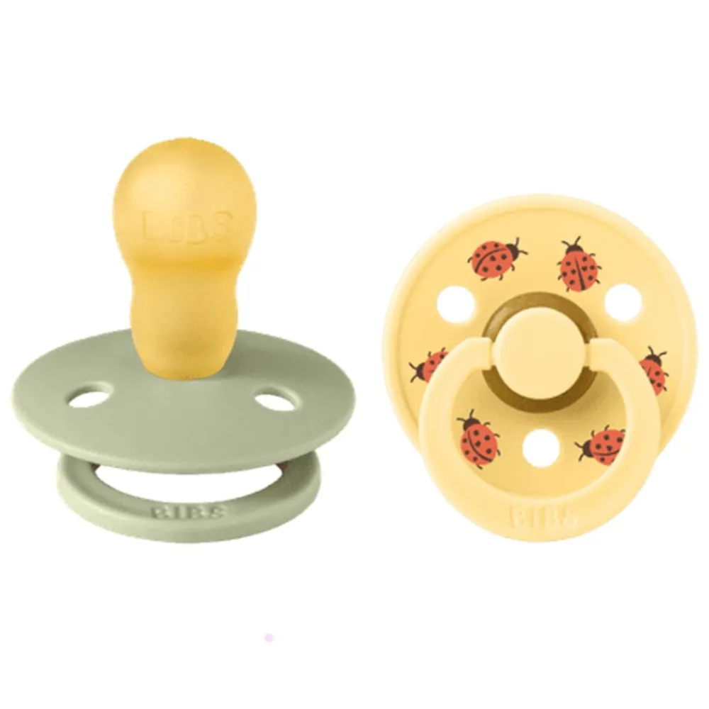 BIBS Smokk, 2 pk, Ladybug, Latex Size 3, Sage Mix New