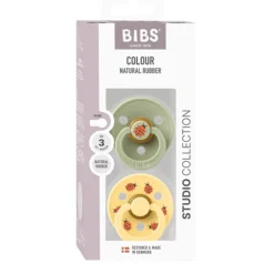 BIBS Smokk, 2 pk, Ladybug, Latex Size 3, Sage Mix New