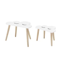 Bloomingville bord, hvit, sett med 2