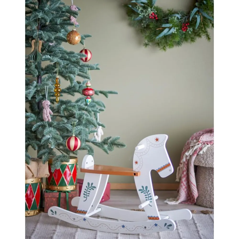 Bloomingville MINI Rødbrunt Gyngeleketøy, Hest, Hvit, Sale