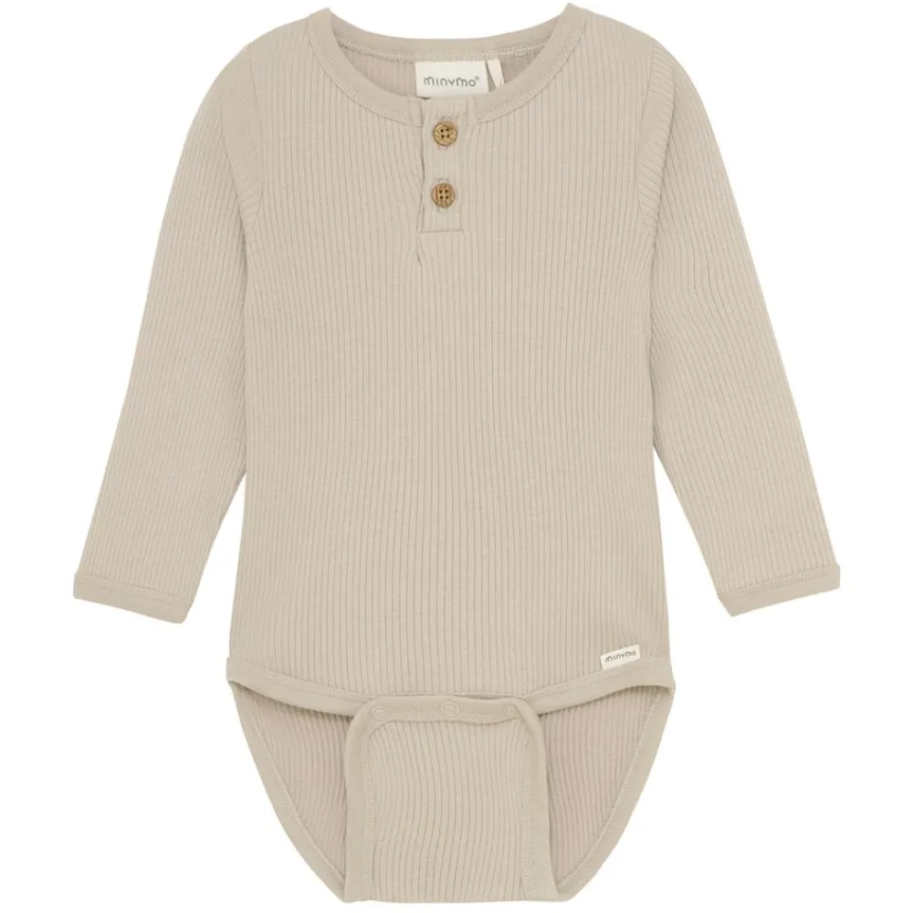 Body LS Rib, Minymo, Brown, Pure Cashmere Sale