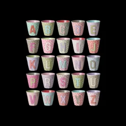 Rice Bokstavkopp 250 ml, Blomsterdesign, New