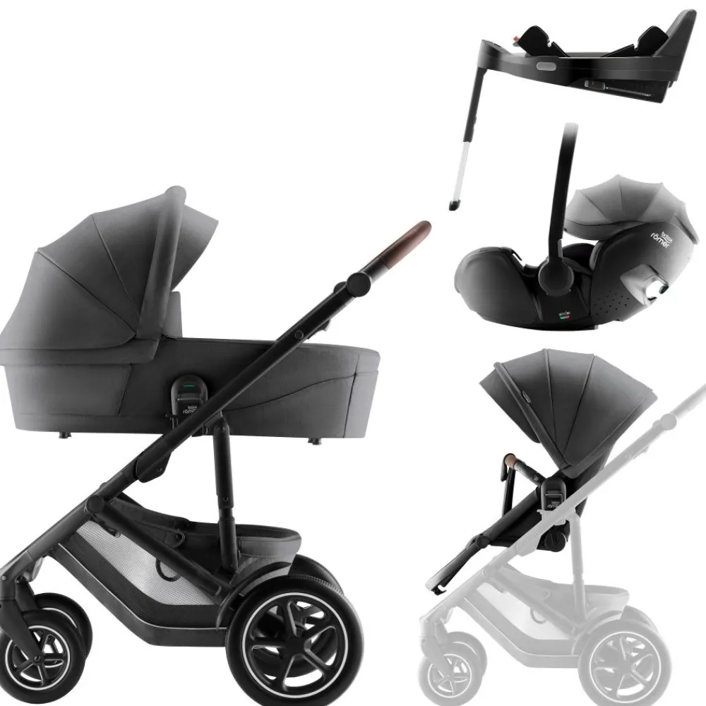 Britax Smile 5z, Mineral Grey, 4in1, + Baby-Safe Pro + Base 5Z Vario, Vognpakke Online