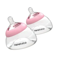 Brystmelkflaske, Nanobébé, Rosa, 150 ml, 2pk Gen 2 Best