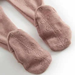 Marmar Bukse m/fot, , Wool Pointelle, Pixa, Burnt Rose