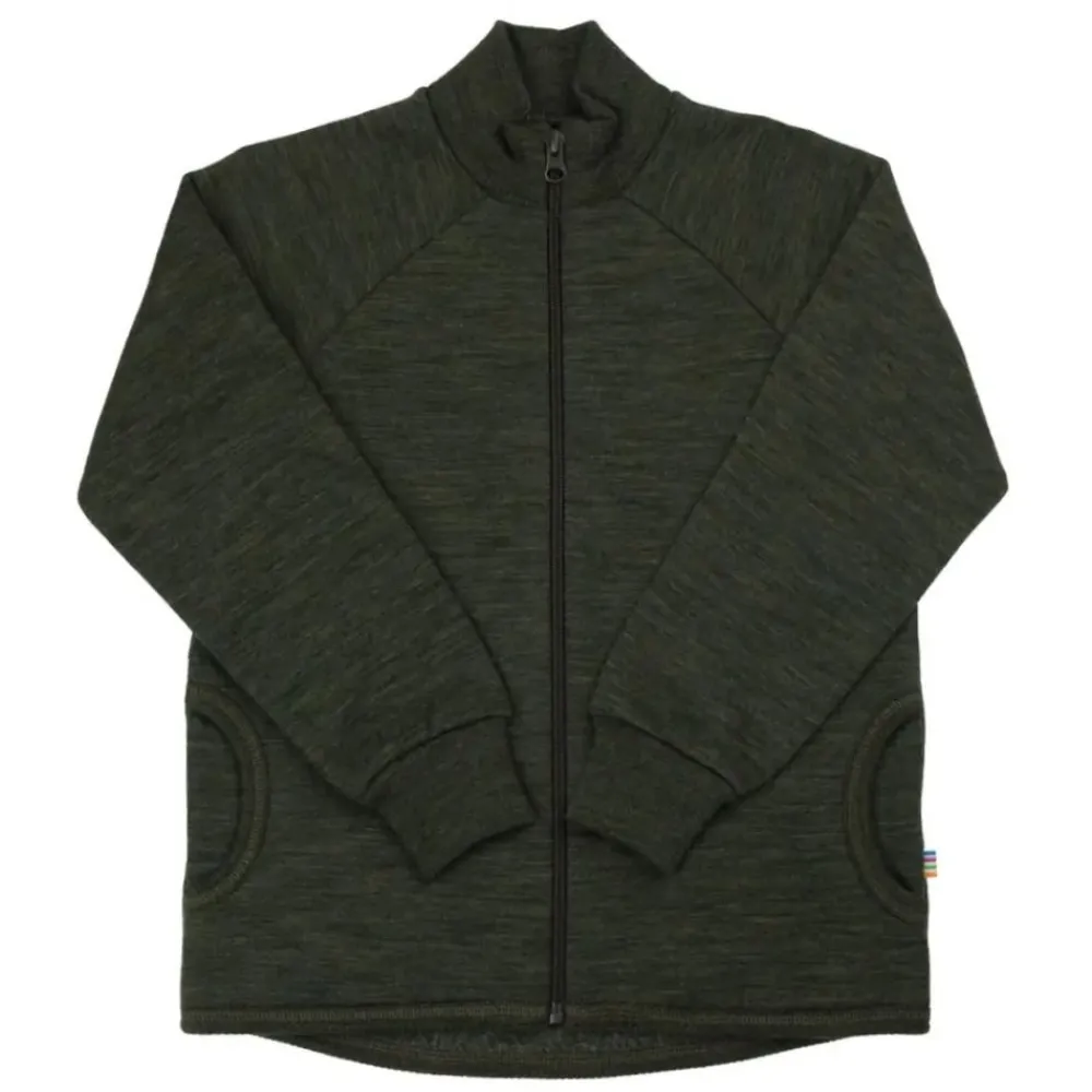 Joha Cardigan w/zipper, , Ull, Moss Green Online