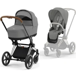 Cybex e-Priam, Chrome Brown/Mirage Grey, Barnevogn Clearance