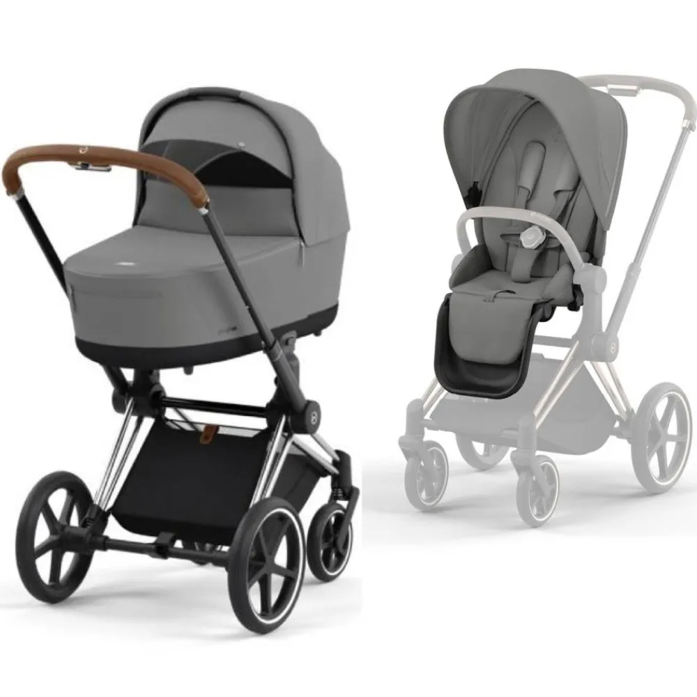 Cybex e-Priam, Chrome Brown/Mirage Grey, Barnevogn Clearance