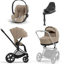 Cybex e-Priam, Matt Black, Cozy Beige + Cloud T, Cozy Beige og Base T, Pakketilbud New