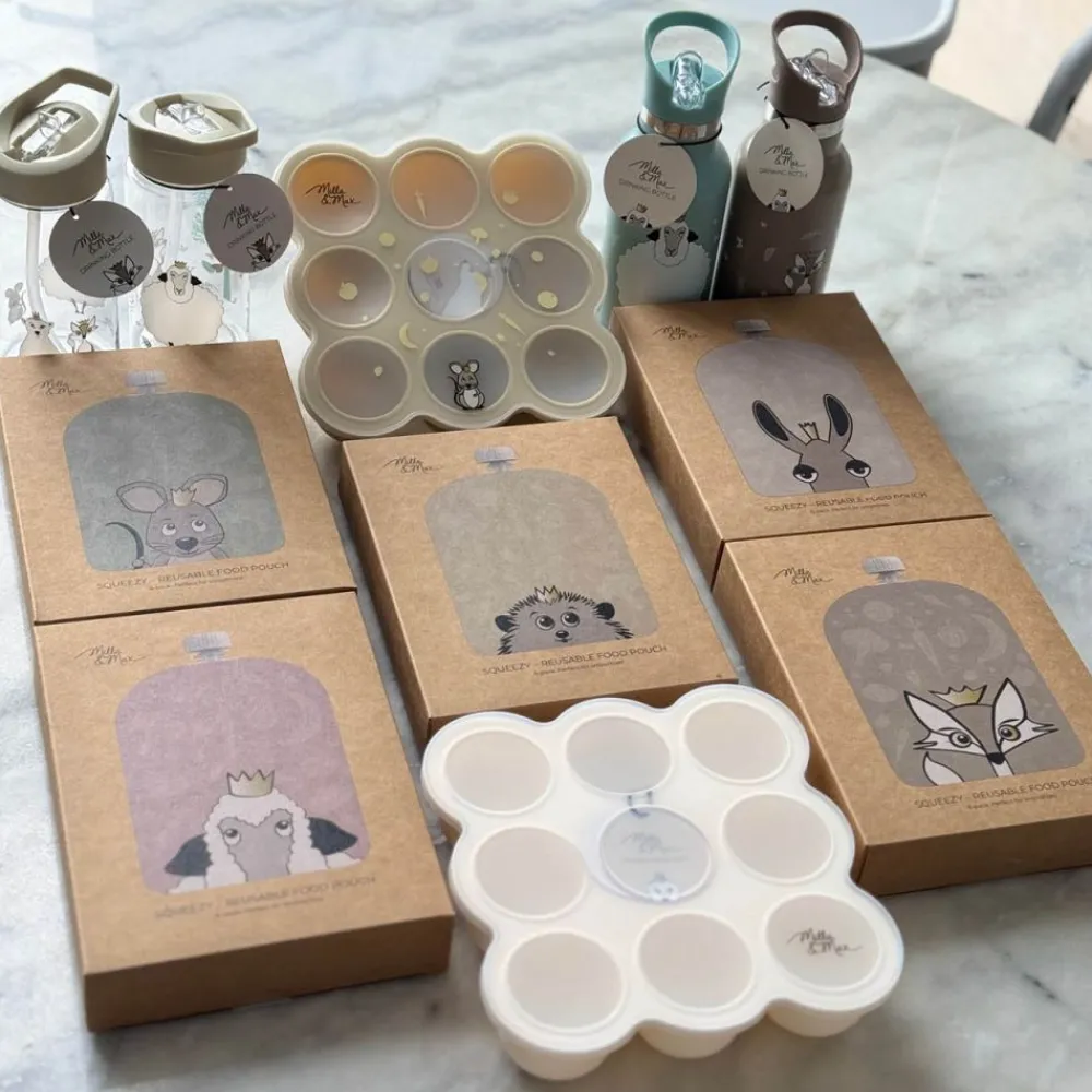 Milla & Max Drikkeflaske 350 ml, Milla&Max, Svane, Misty Rose Hot