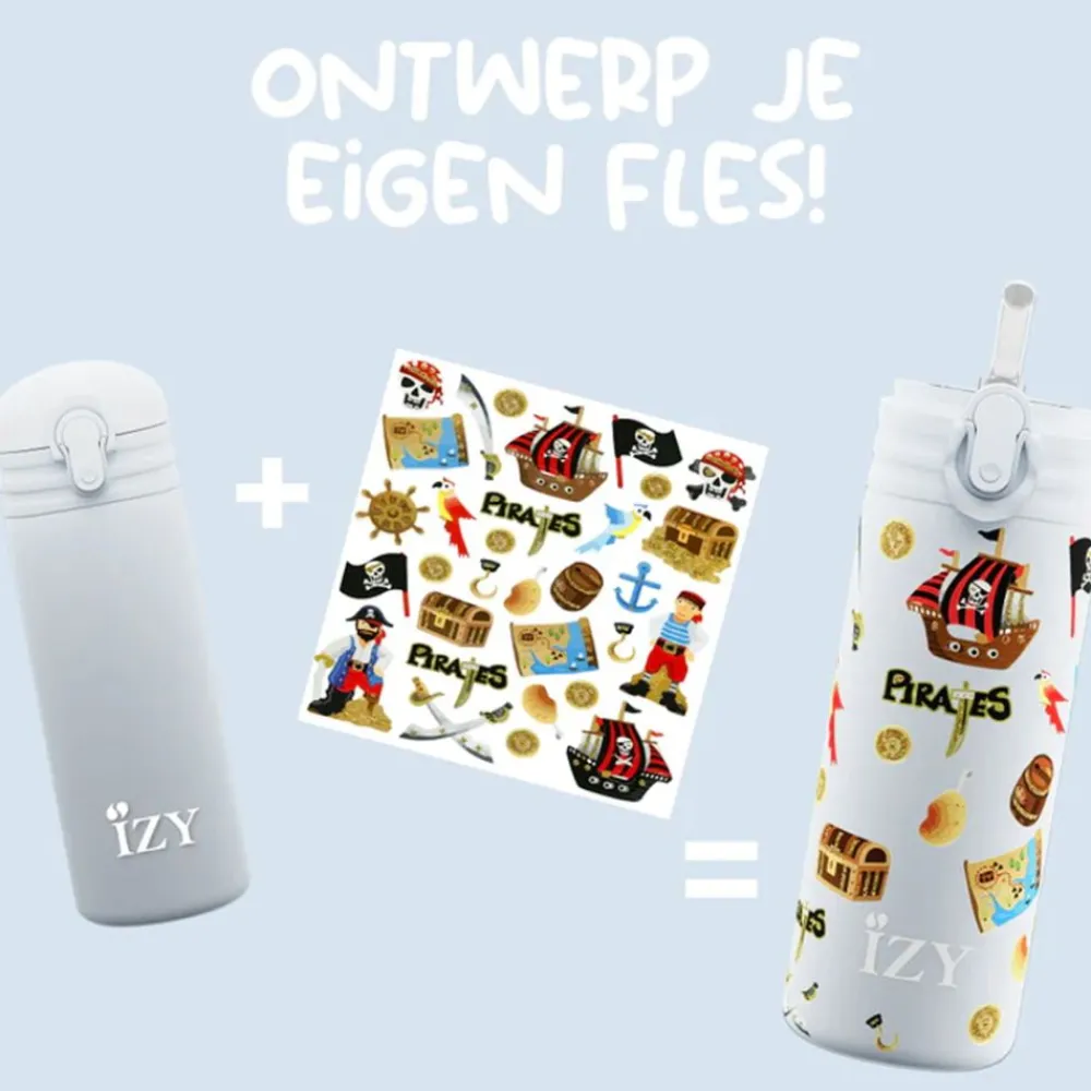 Drikkeflaske, IZY Kids, Blue Pirates, 350 ml Clearance