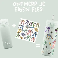 Drikkeflaske, IZY Kids, Green Transformers, 350 ml Clearance