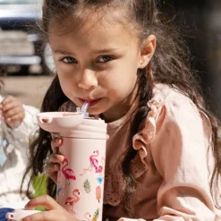 Drikkeflaske, IZY Kids, Pink Flamingo, 350 ml