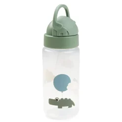 Done By Deer Drikkeflaske med sugerør 350 ml, , Happy Clouds Green