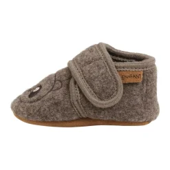EnFant Ulltøfler m/Broderi, Chocolate Brown Discount