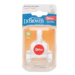 Flaskesmokk, Dr. Brown, str 1, Wideneck, 0-3mnd, 2pk New