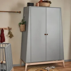 Leander Garderobeskap, Luna, Stor, Grå/Eik Discount