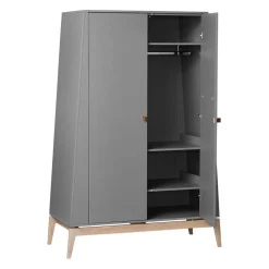 Leander Garderobeskap, Luna, Stor, Grå/Eik Discount