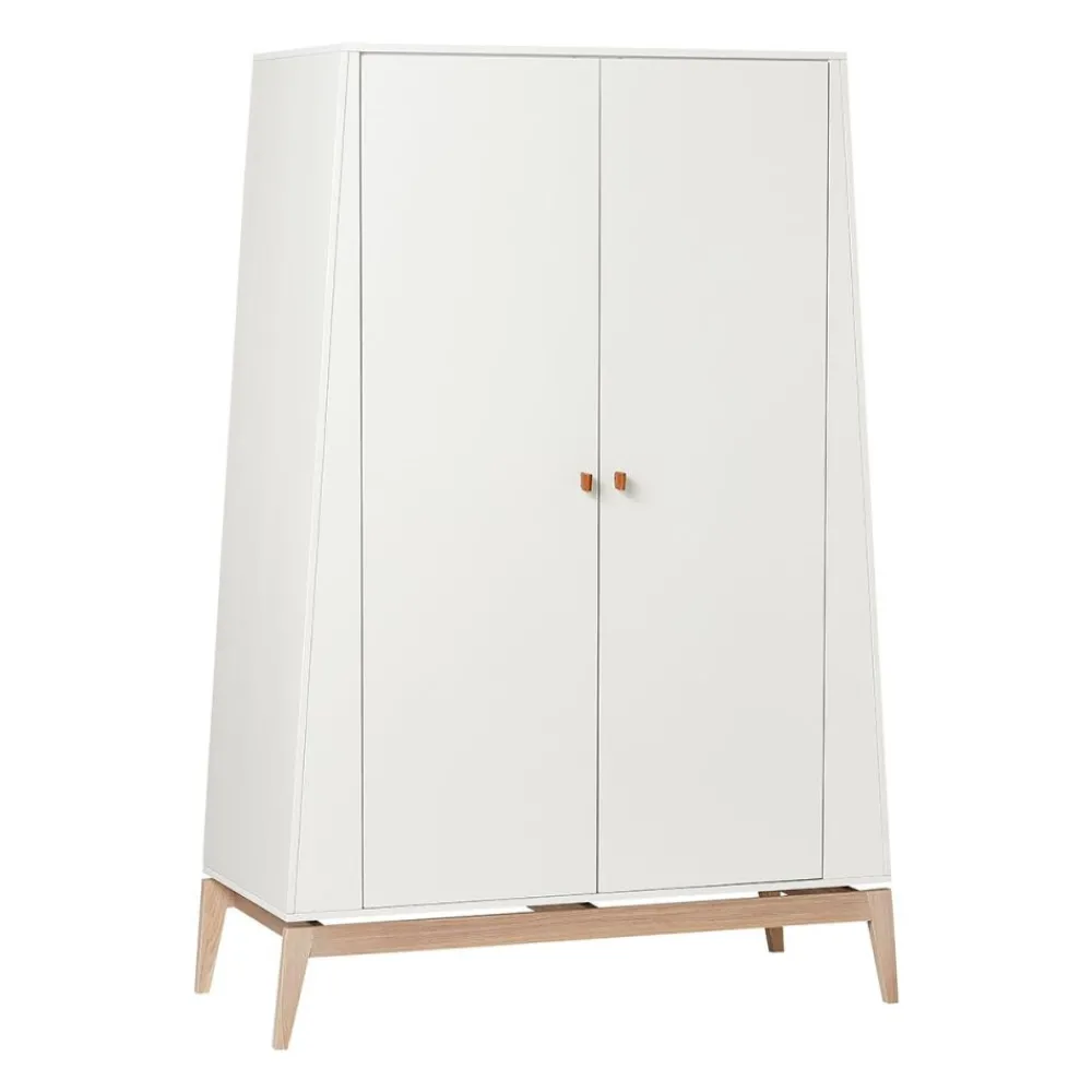 Leander Garderobeskap, Luna, Stor, Hvit/Eik New