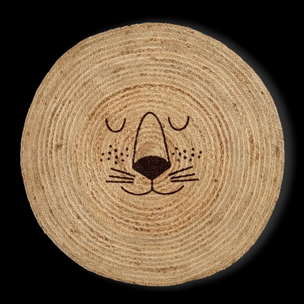 Rice Gulvmatte i jute med løvemotiv, Online