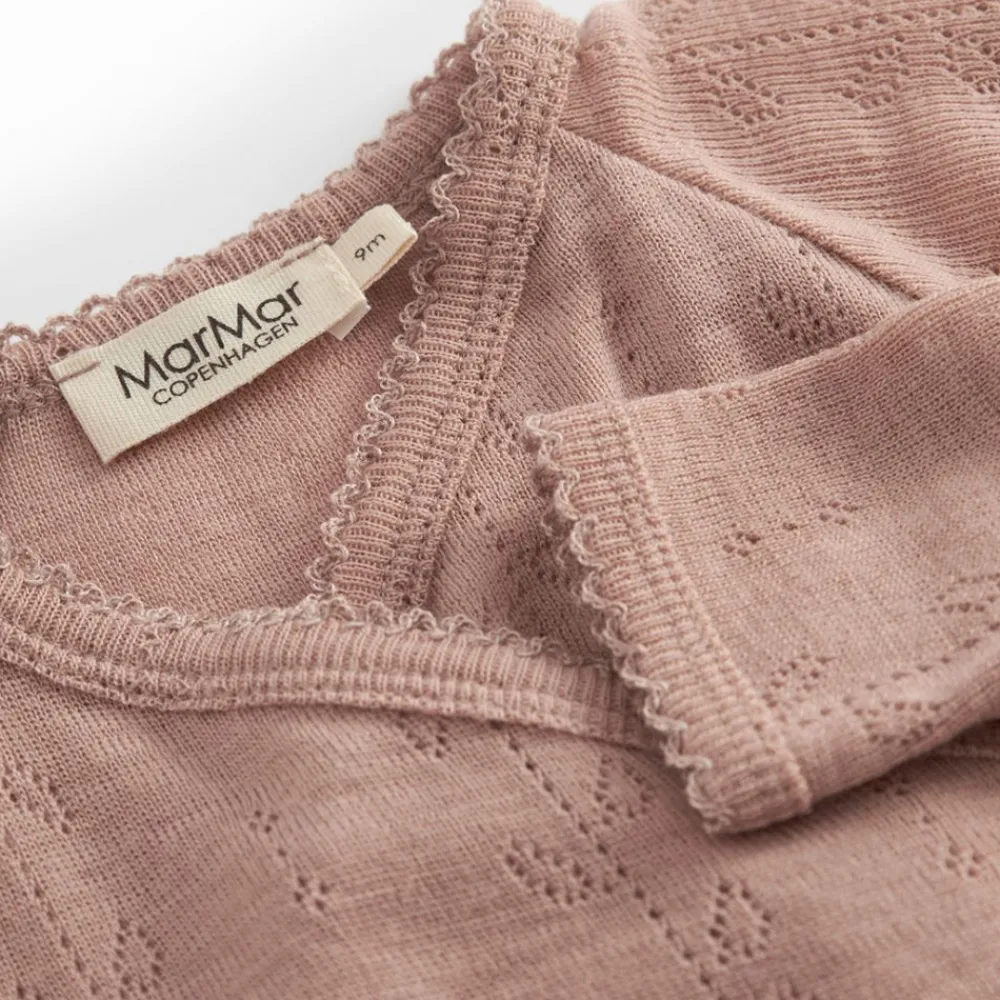 Marmar Heldress m/fot, , Wool Pointelle, Rubetta, Burnt Rose Best