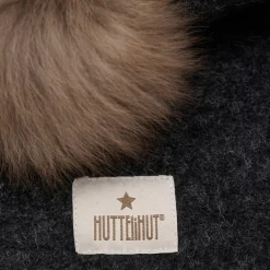 Huttelihut Balaclava Ull/Alpaca Pompoms, Dark Grey Melange New