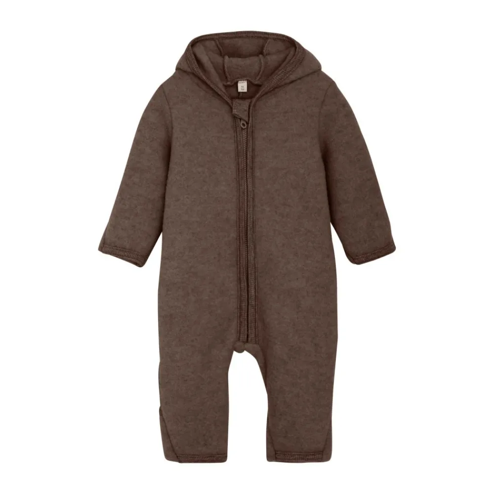 Huttelihut Heldress Ull/Fleece, Brown Melange Clearance