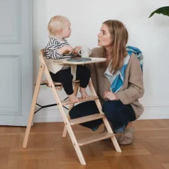 KAOS KLAPP®, Barnestol, Bøk, Grå + Safety Rail Ivory Best