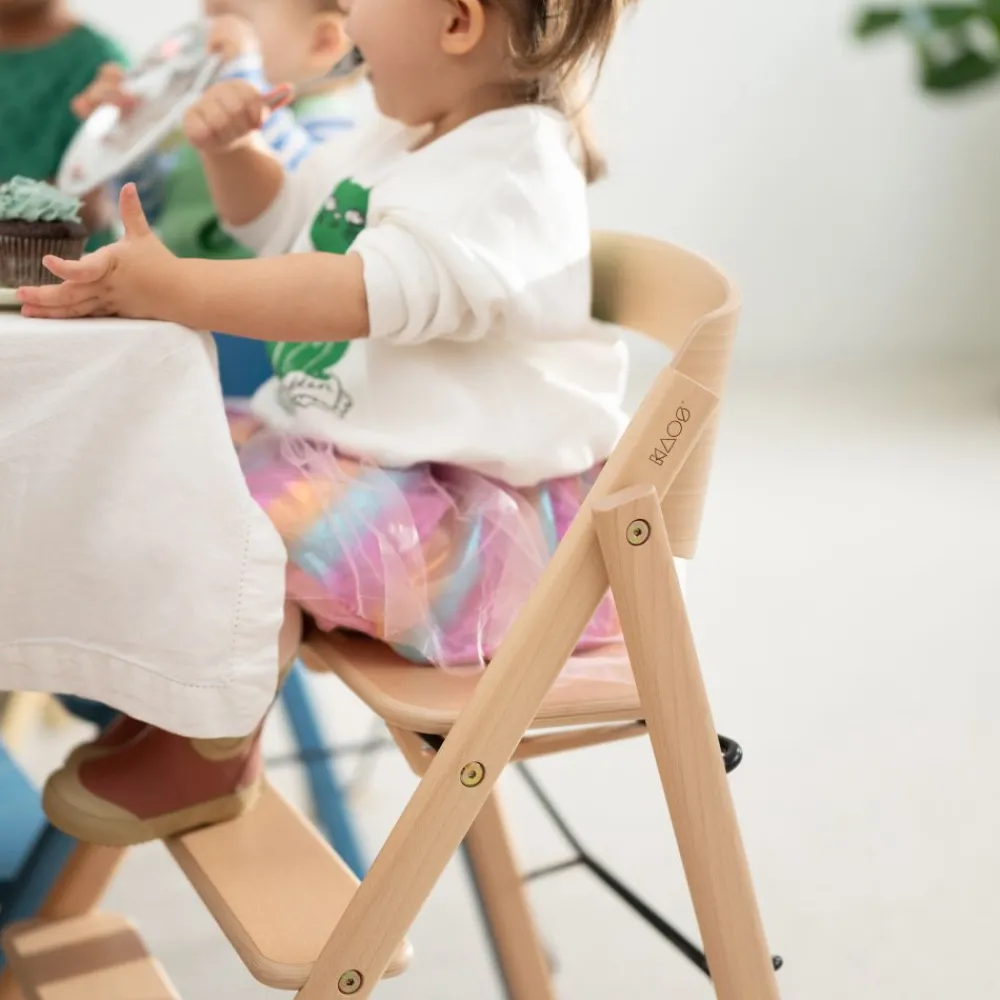 KAOS KLAPP®, Barnestol, Bøk, Grå + Safety Rail Ivory Best