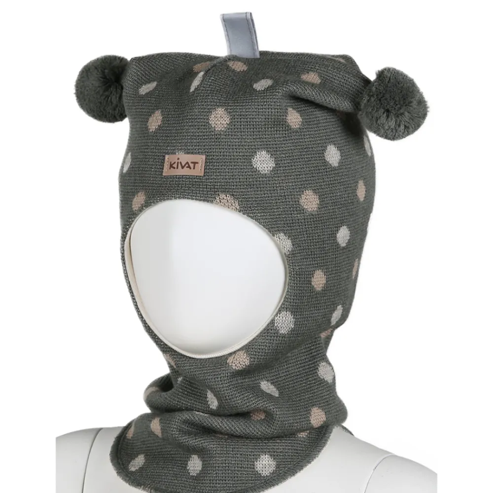 Kivat Balacalava Ull, Dots Grønn Beige Clearance