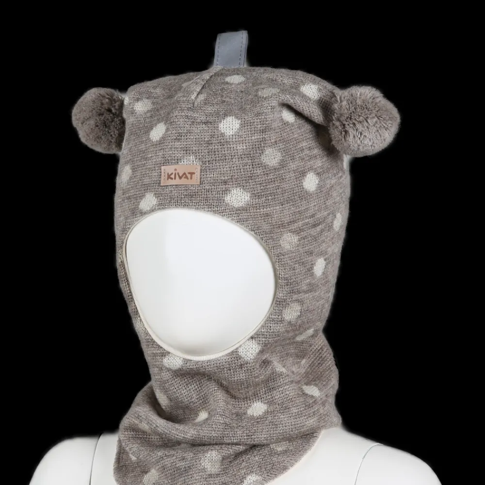 Kivat Balacalava Ull, Dots Beige Vanlije Clearance