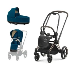 Cybex Komplett barnevogn, , Priam, Rose Gold/Mountain Blue Clearance