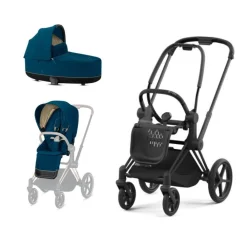 Cybex Komplett barnevogn, , Priam, Matt Black/Mountain Blue Outlet