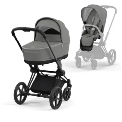 Cybex Komplett barnevogn, , Priam, Matt Black/Soho Grey Hot