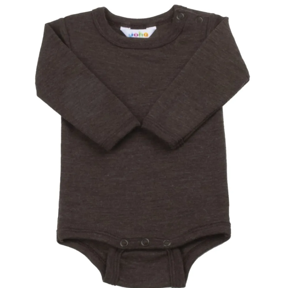 Joha Langermet Body, , Merinoull, Mørk Brun Best