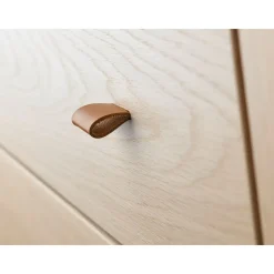 Leander , Håndtak I Lær- Luna Kommode 6 Stk. Natur New