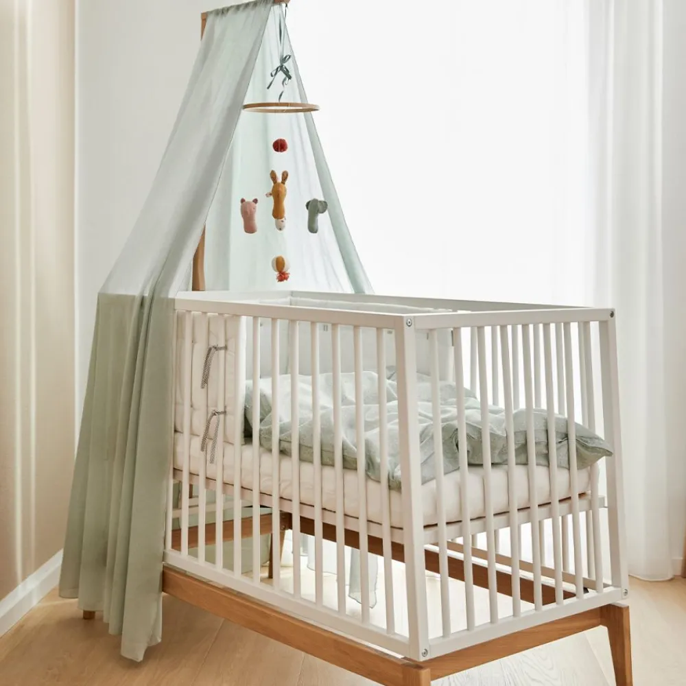 Leander , Luna Babyseng, 120x60 cm, Hvit/Eik Outlet
