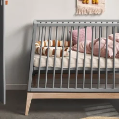 Leander , Luna Babyseng, 120x60 cm, Grå/Eik Sale