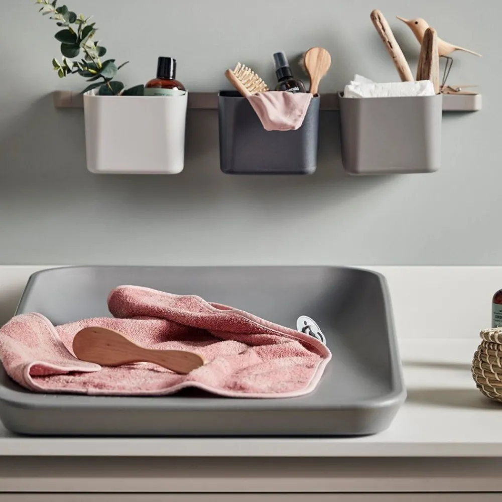 Leander , Oppbevaringsholder 3 pk + 1 stk skinne, Dusty Grey Sale