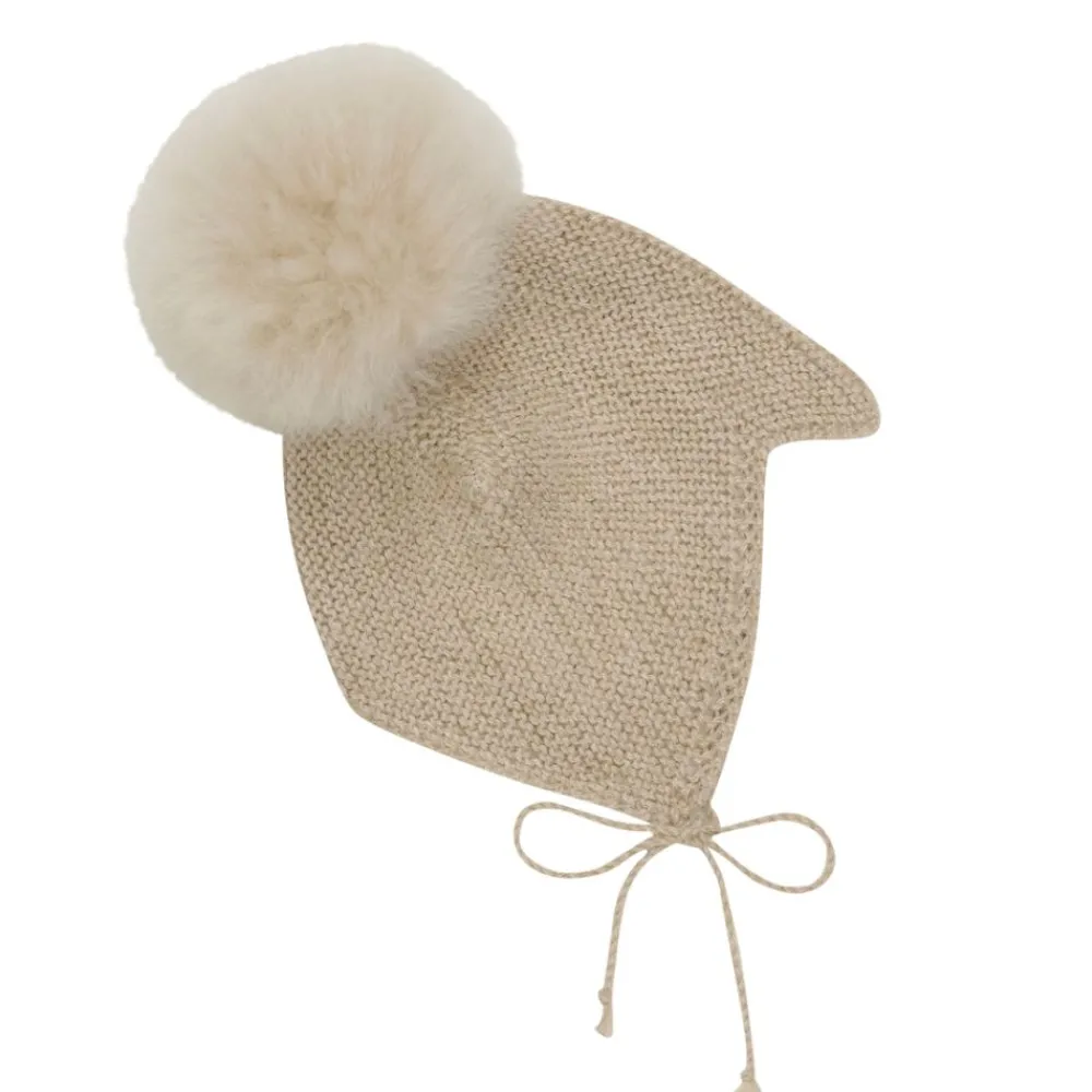 Huttelihut Lue, , Alpaca Wool PomPom, Camel Melange Online