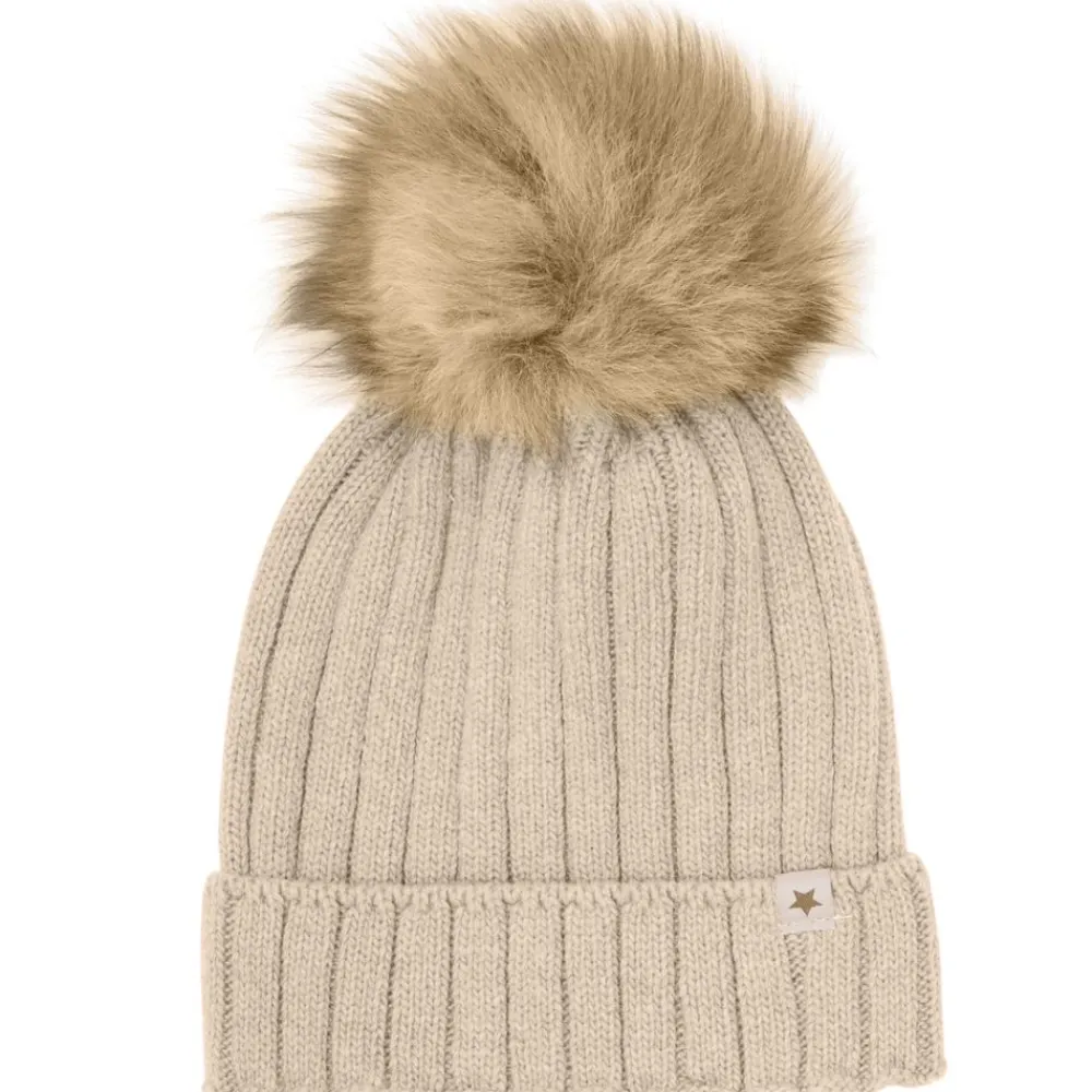 Huttelihut Lue, , AlpacaWool Pompom, Sand Melange New