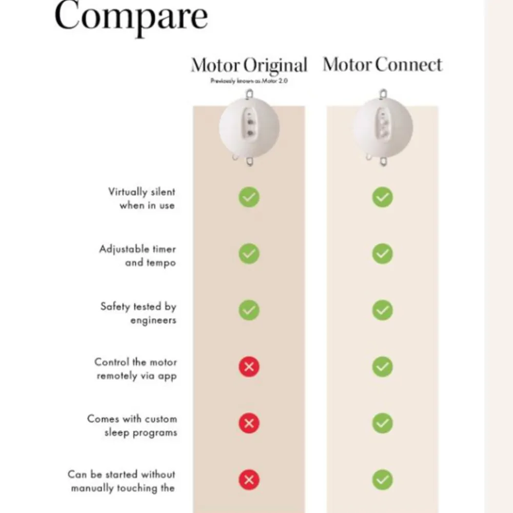 Moonboon vuggemotor connect med app Hot